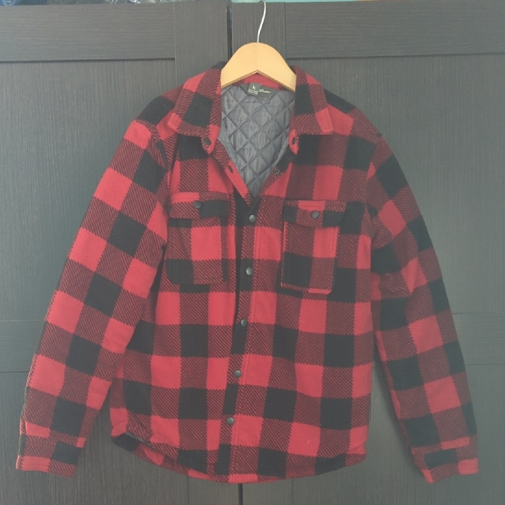 Kids Sz 10/12 Eddie Bauer Red and Black Quilted Jacket